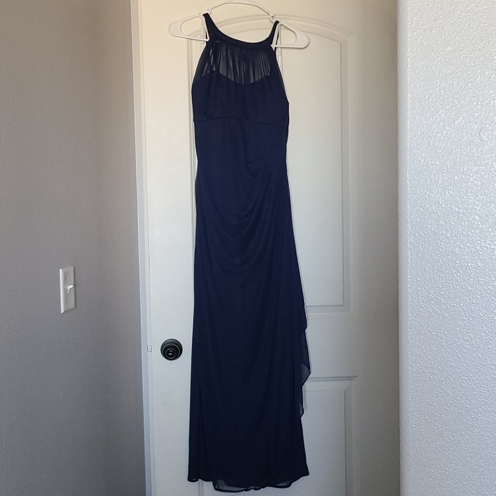 Davids bridal navy blue dress